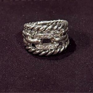NEW - David Yurman Wellesley Three Row
Ring with Diamonds - size 6